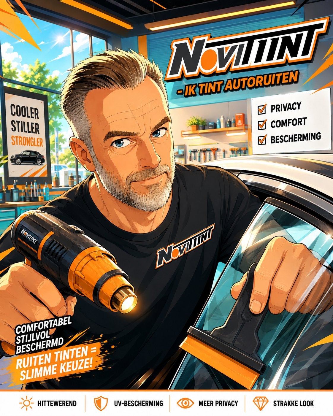 Novitint professioneel blinderen., Ophalen