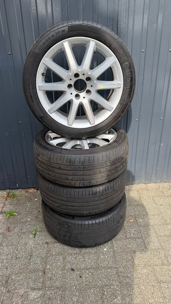Originele 17" Breedset BBS Mercedes CLK 500 Velgen + banden, Auto-onderdelen, Ophalen, Banden en Velgen, 17 inch, Personenwagen