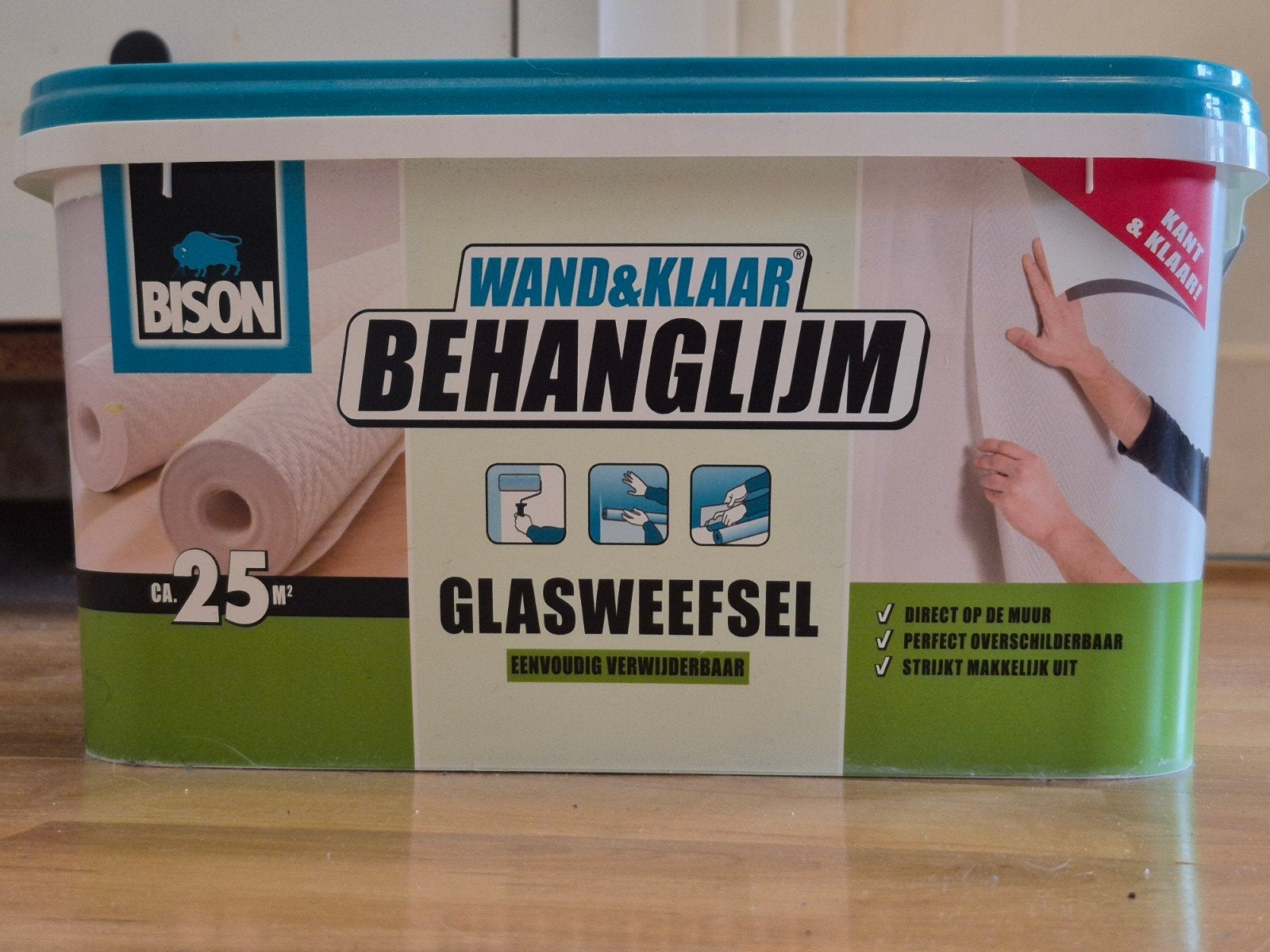 Bison Wand&Klaar Behanglijm Glasweefsel 25m², Ophalen, Glasvezelbehang, 25 tot 50 m², Overige merken