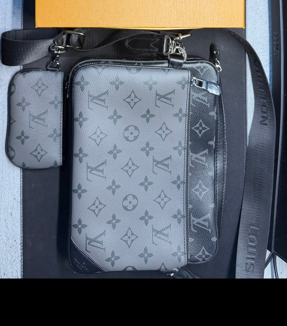 Heren tripple messenger tas, Sieraden, Tassen en Uiterlijk, Overige merken, Zwart, Nieuw, Ophalen of Verzenden