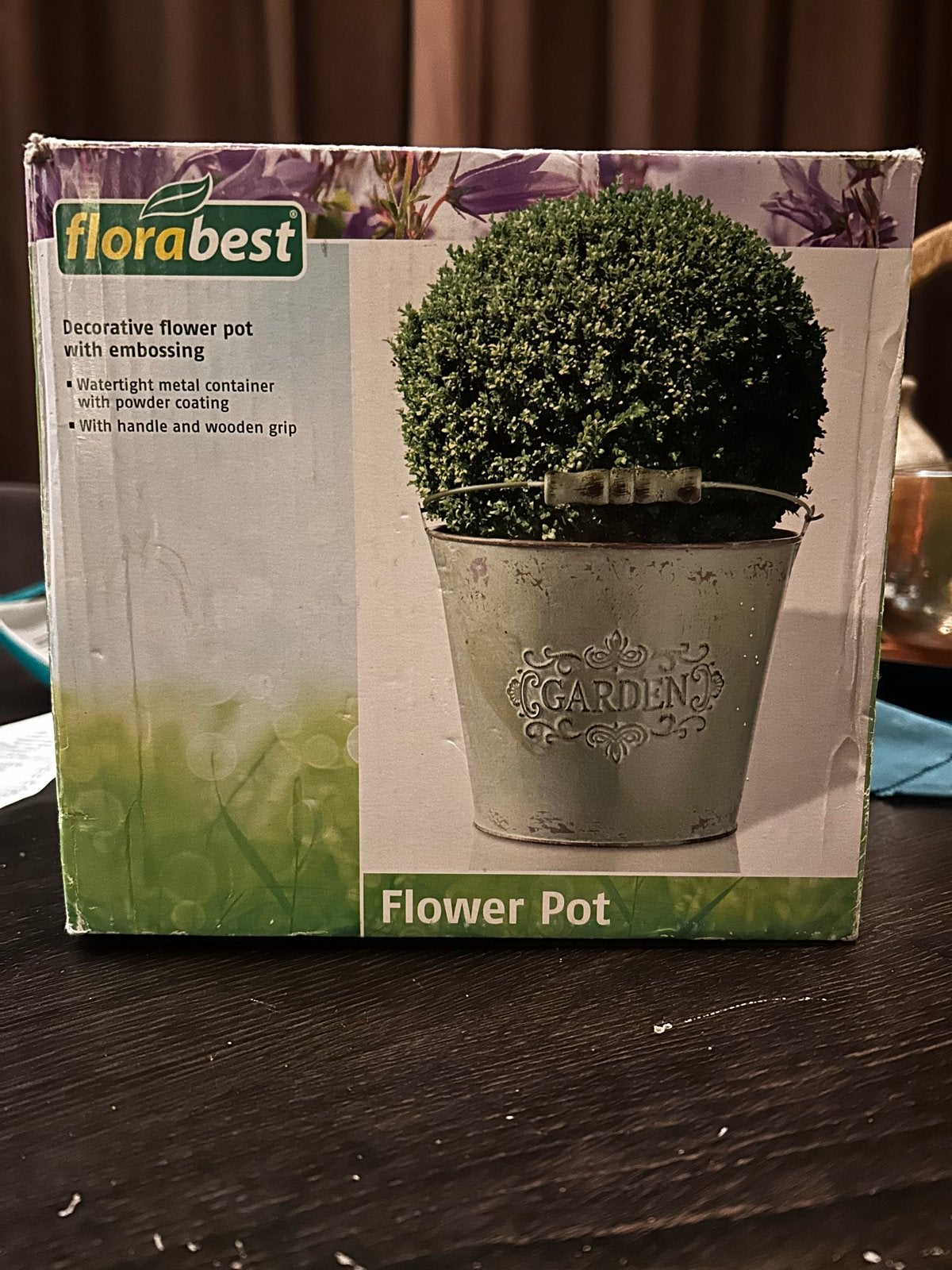 Florabest Decoratieve Bloempot met Reliëf, Minder dan 30 cm, Minder dan 60 cm, Rond, Nieuw