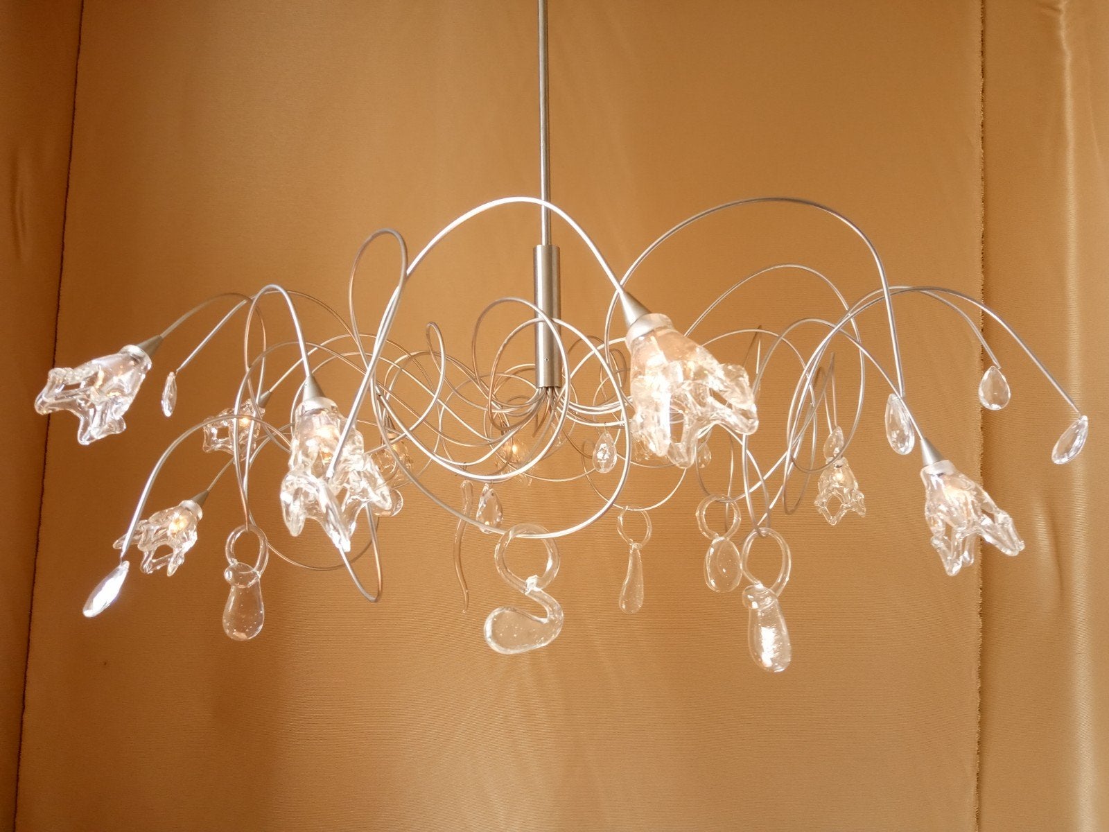 harco loor design lamp 10 Ice kelken en ornament 20 armenen, Huis en Inrichting, Ophalen, Design, Zo goed als nieuw, Glas