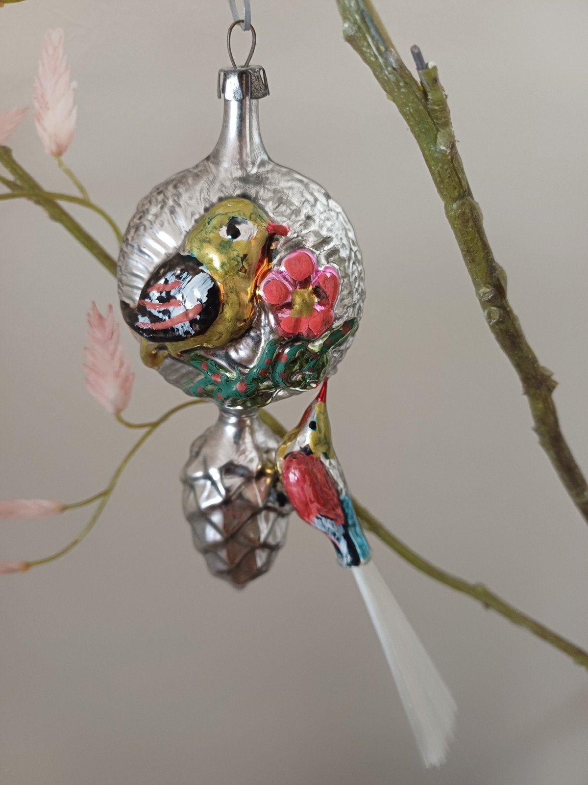 vintage kerstbal van glas, Ophalen of Verzenden