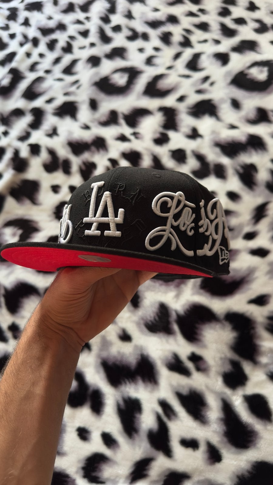 New Era 59Fifty Los Angeles Dodgers Pet - Zwart/Rood, Ophalen of Verzenden, Zo goed als nieuw, Pet