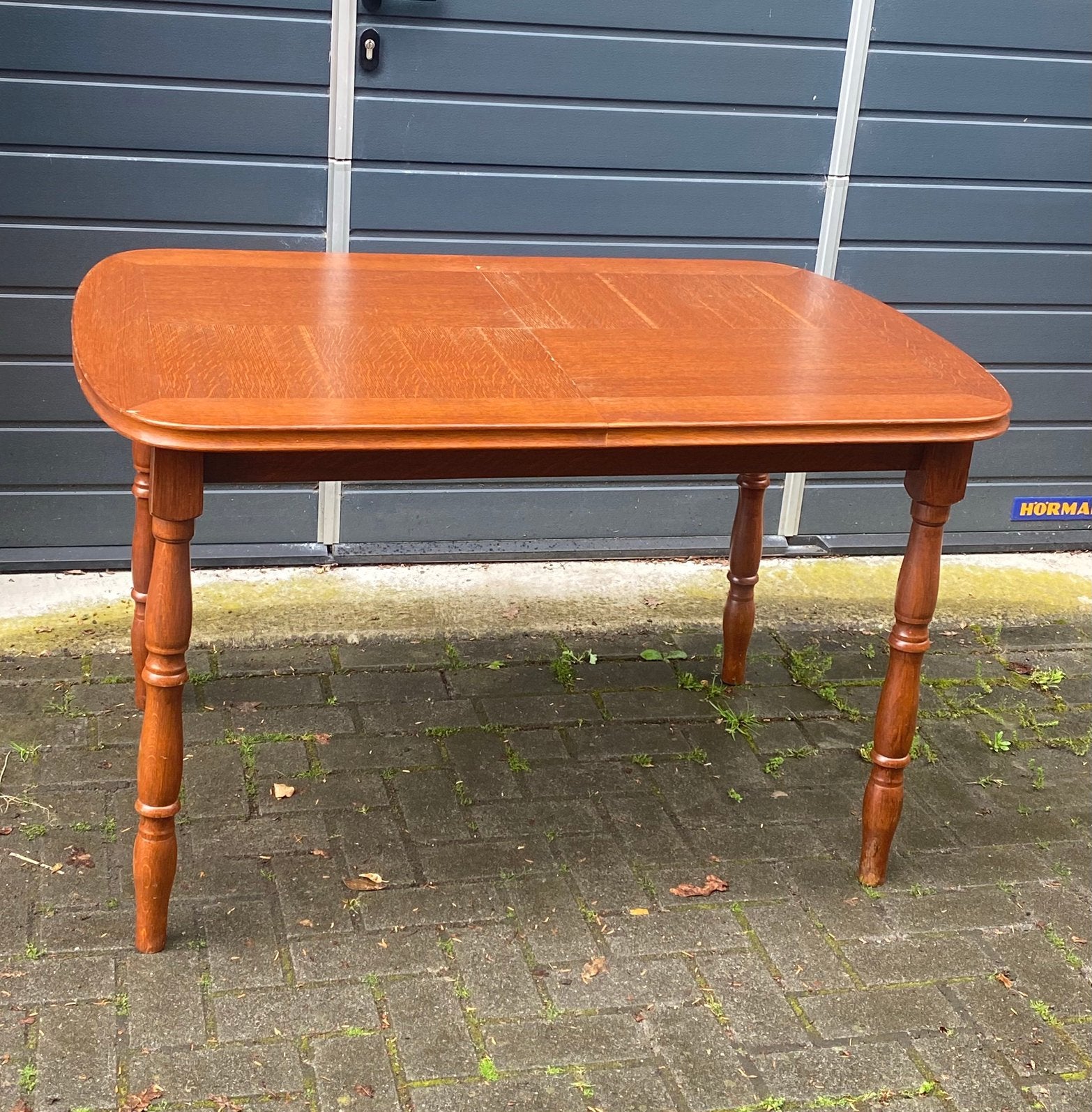 Vintage uitschuifbare eettafel - Hout, Ophalen, Gebruikt, 100 tot 150 cm, 50 tot 100 cm