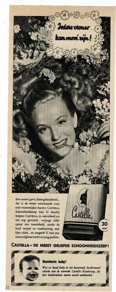 Ja iedere vrouw kan mooi zijn, met CASTELLA ZEEP 1950, Verzenden, Zo goed als nieuw, Overige typen