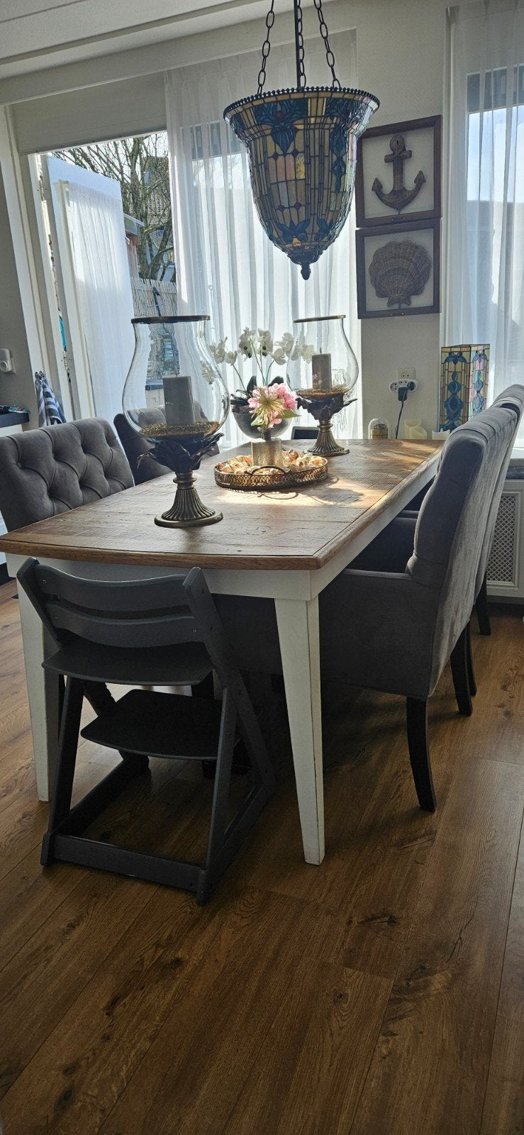 Riviera Maison eettafel 178 lang en 90 breed, Huis en Inrichting, Ophalen, Gebruikt, 50 tot 100 cm, Landelijk