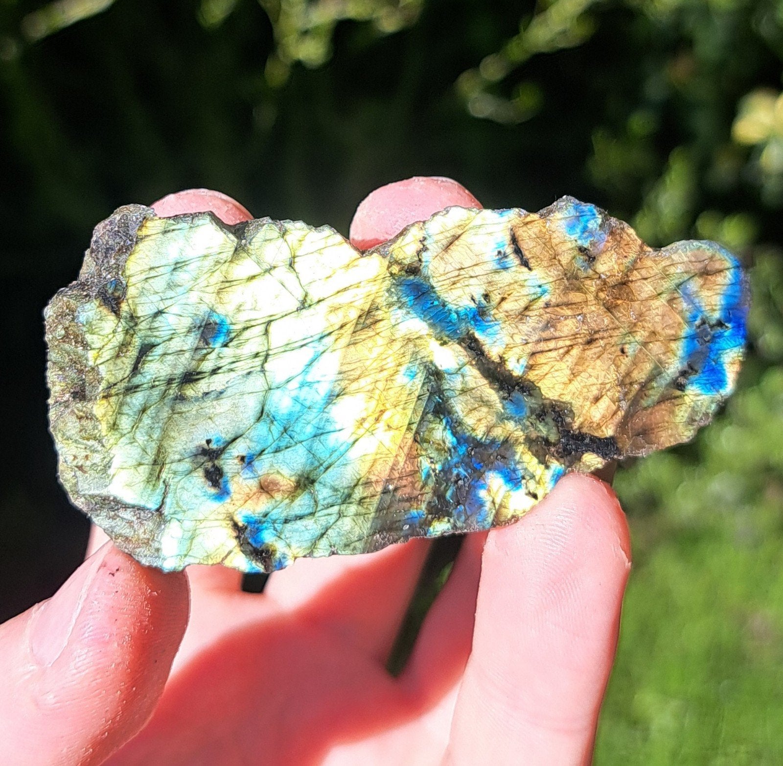 Topstuk! Labradoriet met gouden flash edelsteen mineralen, Ophalen of Verzenden