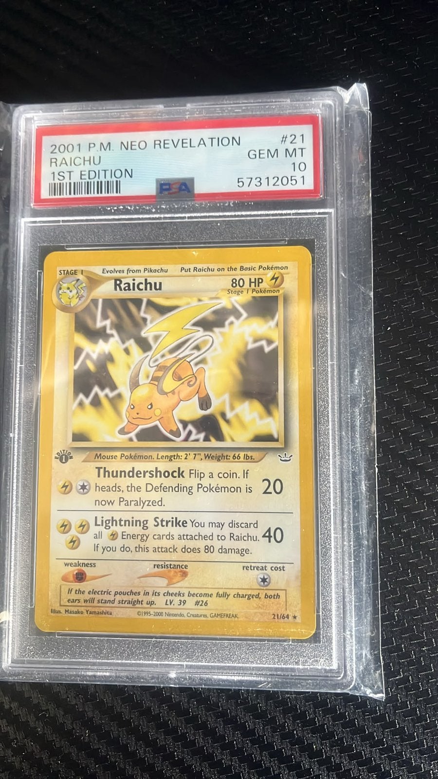 Raichu 1st edition, Ophalen of Verzenden, Zo goed als nieuw
