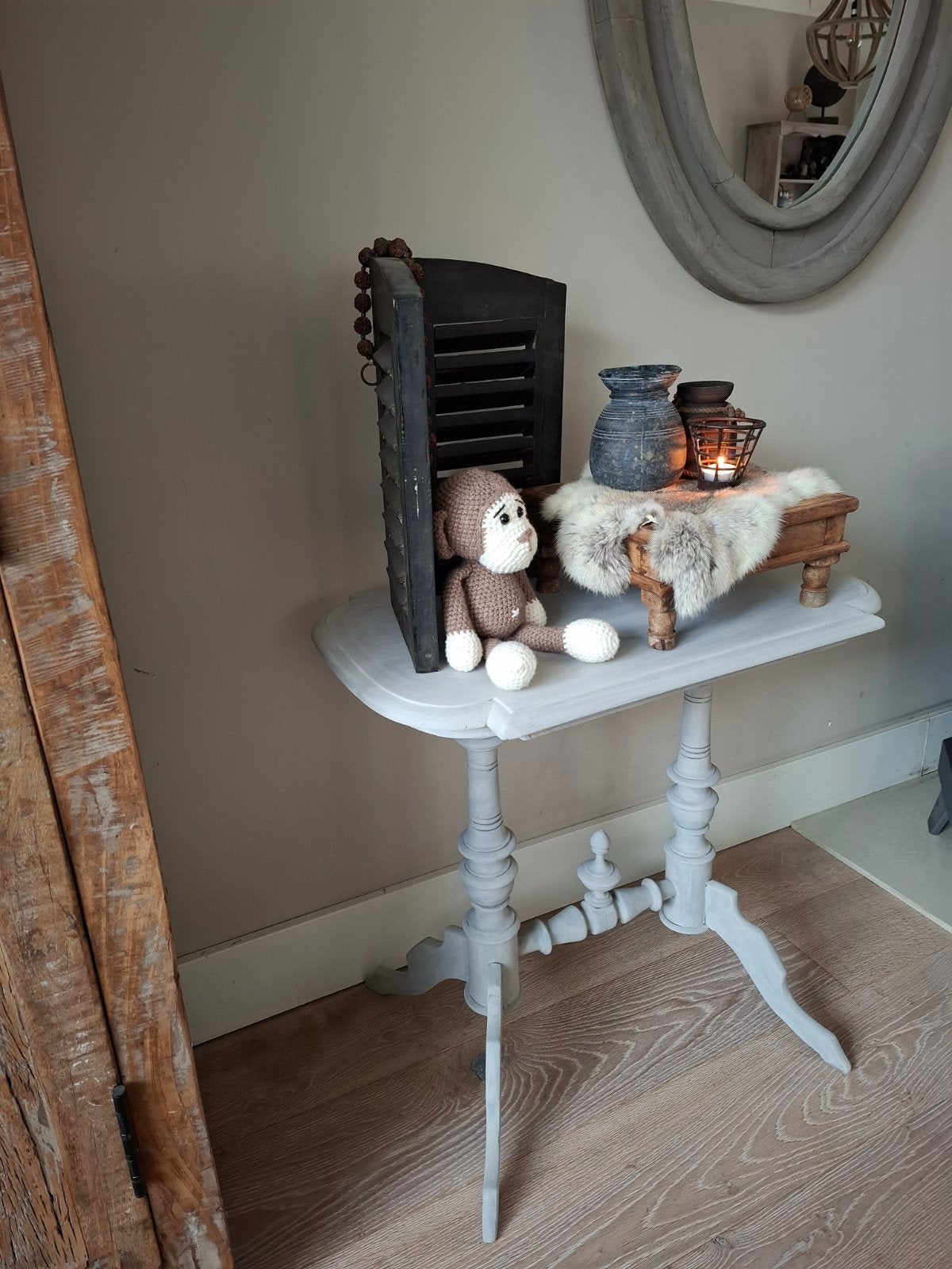 Bijzettafel tafeltje wijntafeltje sidetable landelijk, Huis en Inrichting, Ophalen, Zo goed als nieuw, 75 cm of meer, 60 cm of meer