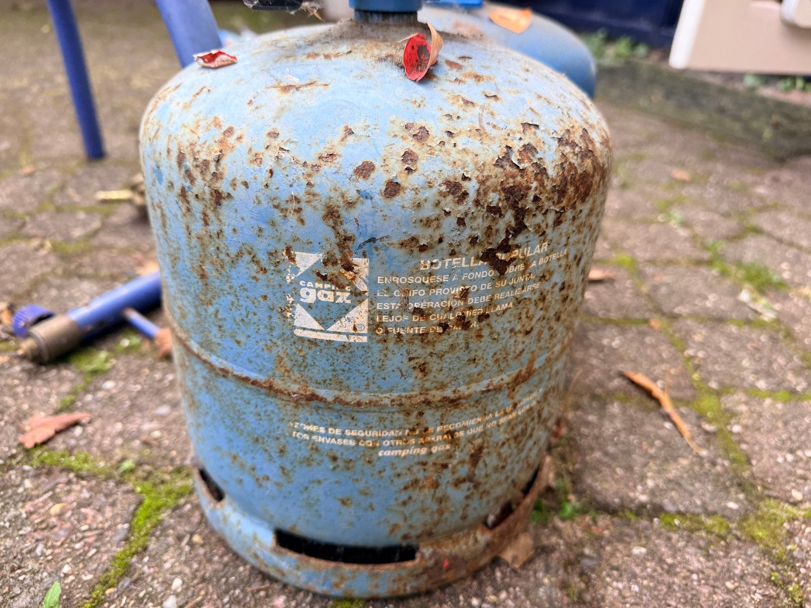 Campingaz gasflessen met brander en onderstel, Caravans en Kamperen, Ophalen, Gebruikt