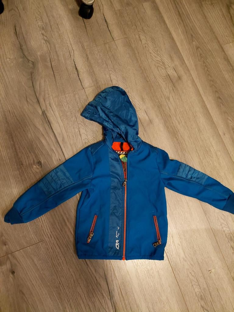 Vingino jas maat 4 - Blauwe kinderjas met capuchon, Ophalen of Verzenden, Gebruikt, Vingino, Jongen of Meisje