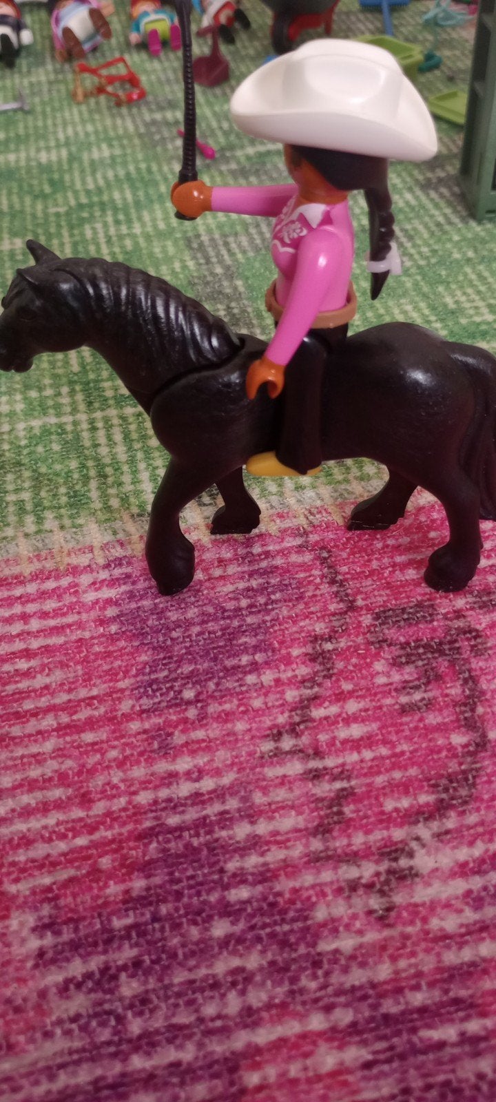 zeldzaam paard met poppetje en zweep, Ophalen, Complete set, Overige typen, Family fun