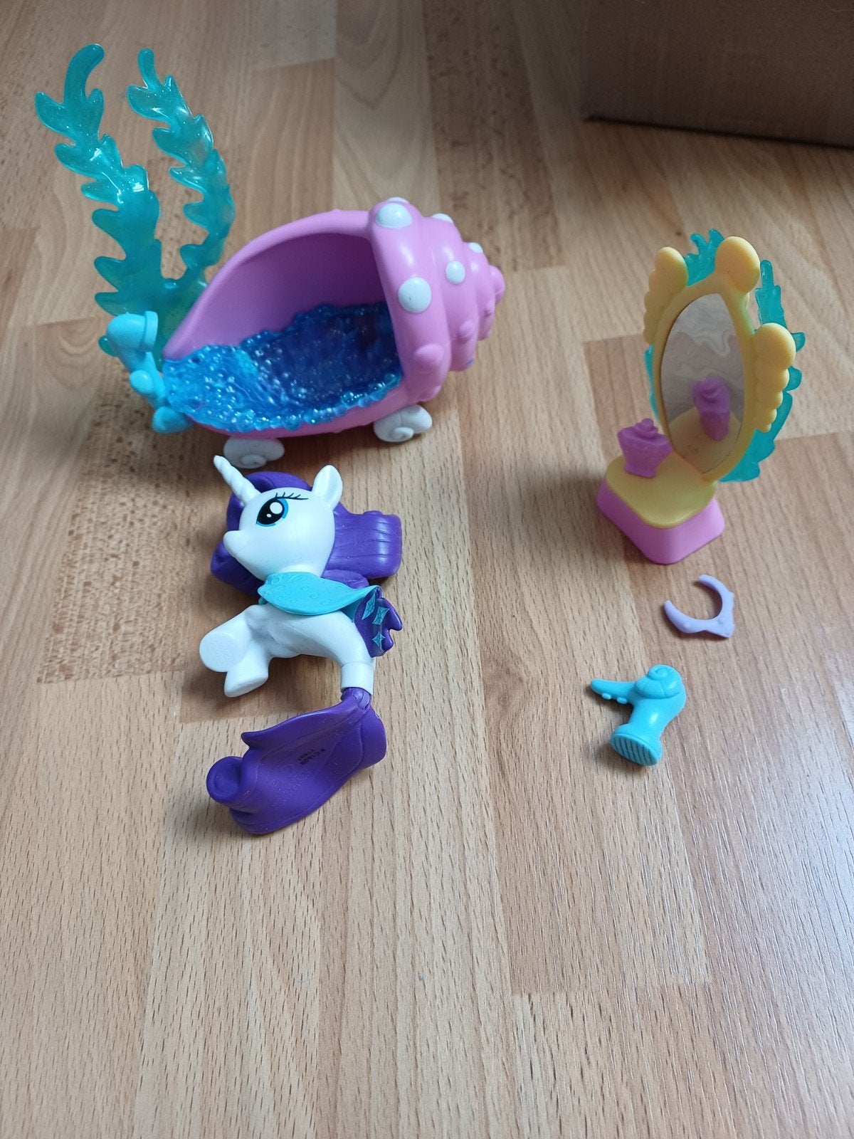 My Little Pony Onder Water Scenes Rarity – 7,5 cm, Ophalen of Verzenden, Zo goed als nieuw, Meisje