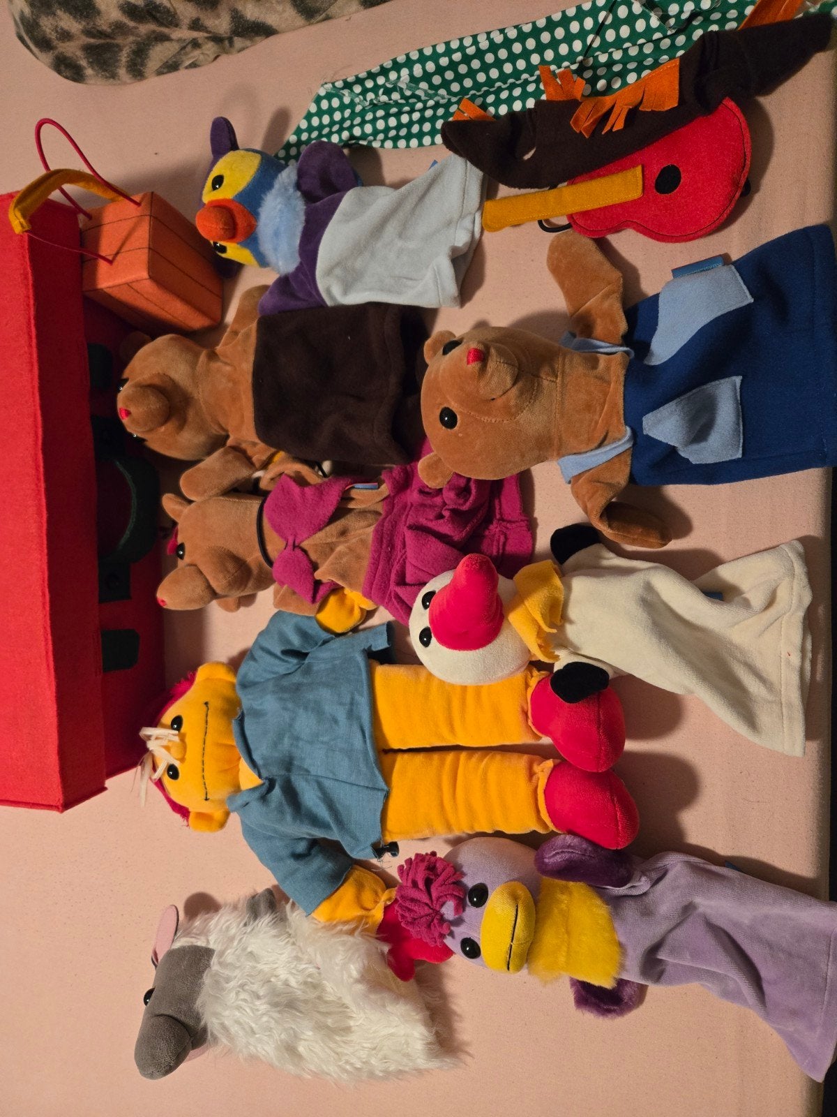 Lila Land Handpoppen Set in Koffer, Ophalen, Gebruikt, Overige typen