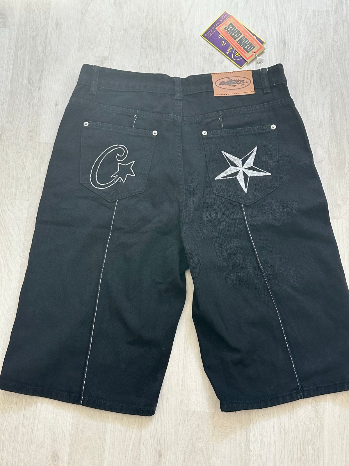 Corteiz Denim Genes Zwarte Jeans Shorts Maat L, Ophalen of Verzenden, Nieuw, Zwart, Overige jeansmaten