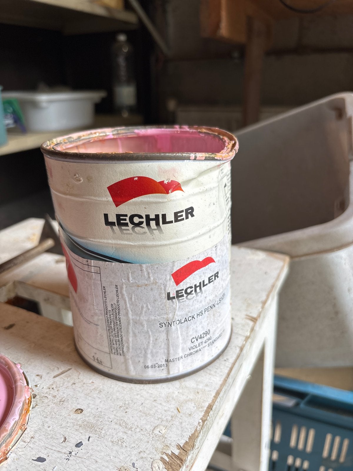 Lechler Syntolack HS Penn-L50 Violet CV4290 Lak, Doe-het-zelf en Verbouw, Verf, Beits en Lak, Gebruikt, Paars, Ophalen of Verzenden