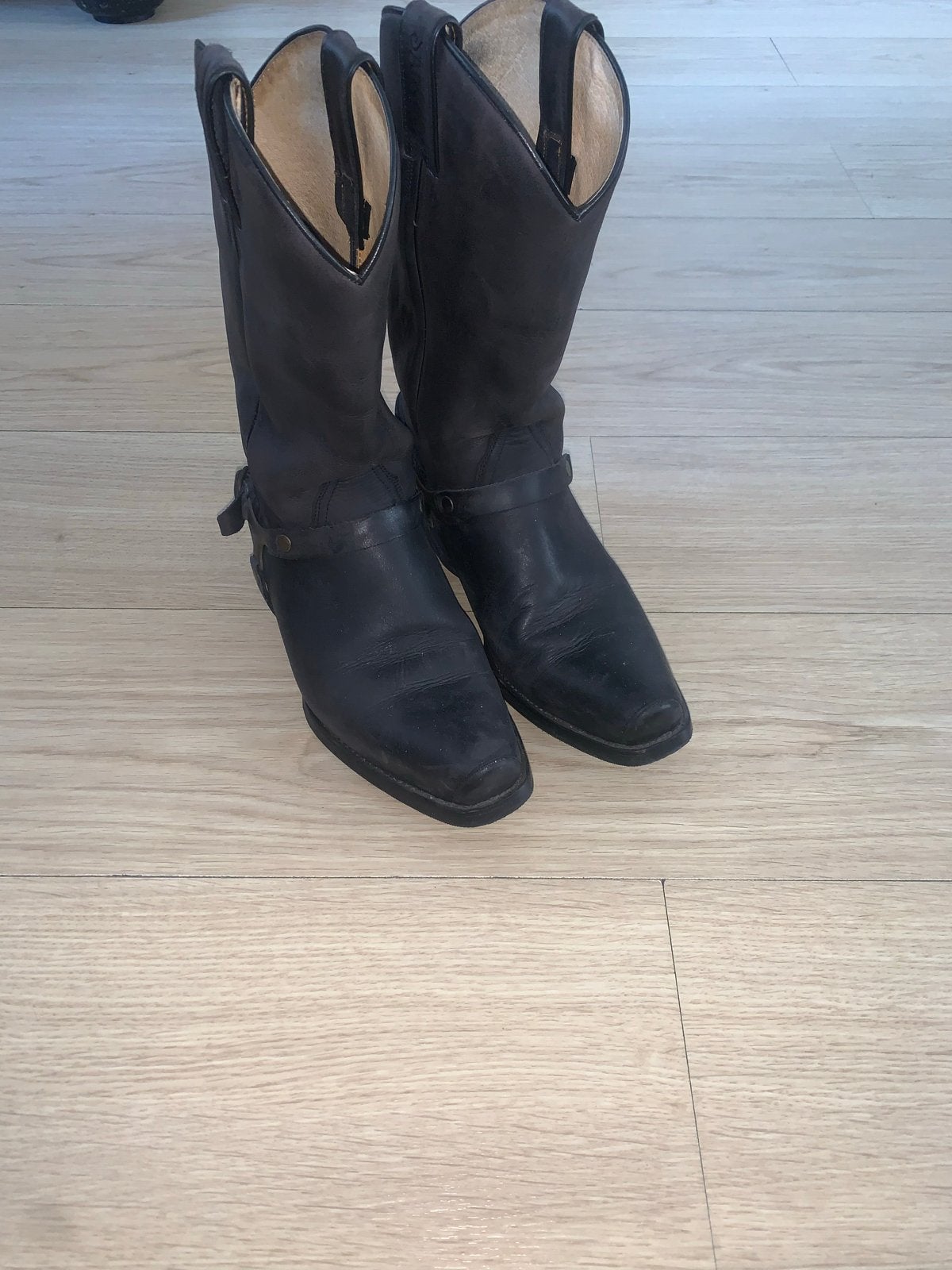 Sancho Boots Westernlaarzen Zwart Leer Maat 43, Zwart, Boots, Ophalen of Verzenden, Zo goed als nieuw