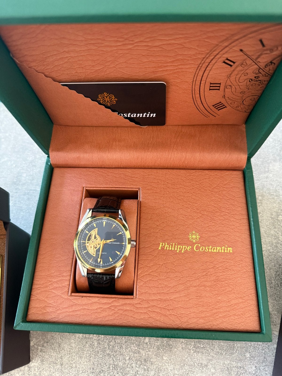 Philippe Costantin Horloge met Lighter Limited Edition, Overige merken, Leer, Staal, Polshorloge