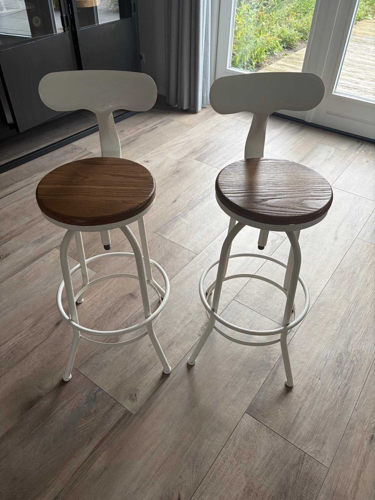 Barkrukken Loods5 Long Island White (2 stuks), Ophalen, Gebruikt, In hoogte verstelbaar, 90 cm of meer