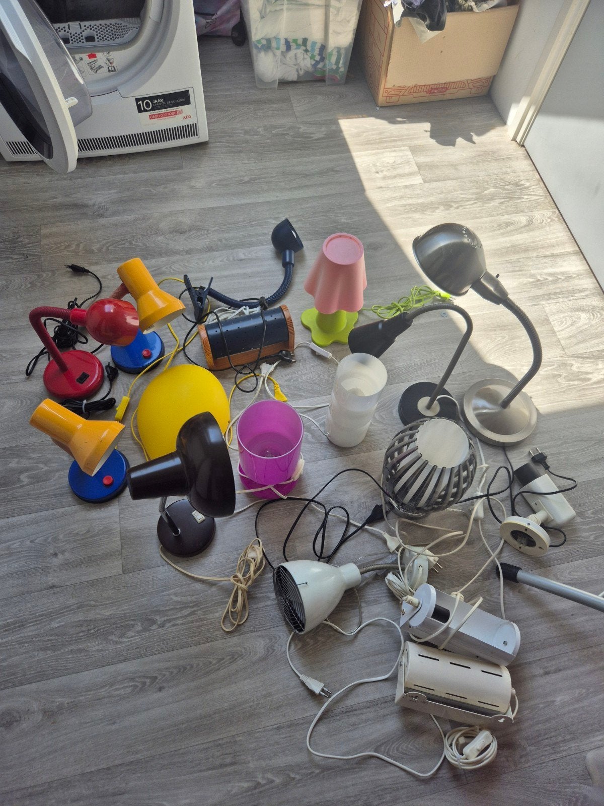 Grote partij vintage / retro lampen – diverse modellen, Ophalen of Verzenden, Gebruikt