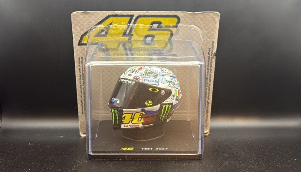 Valentino Rossi AGV miniatuurhelm #46 Test 2017 schaal 1:5, Ophalen of Verzenden, Nieuw, Motor, Overige merken