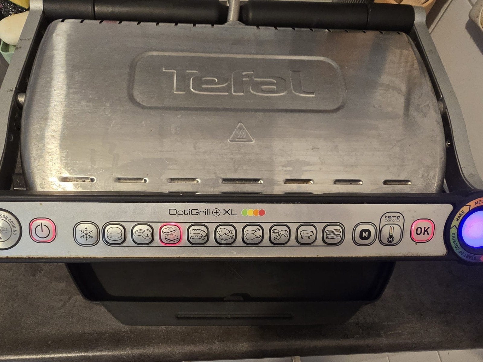 Tefal OptiGrill XL Elektrische Grill, Ophalen of Verzenden, Vaatwasmachinebestendig, Gebruikt, Tafelgrill