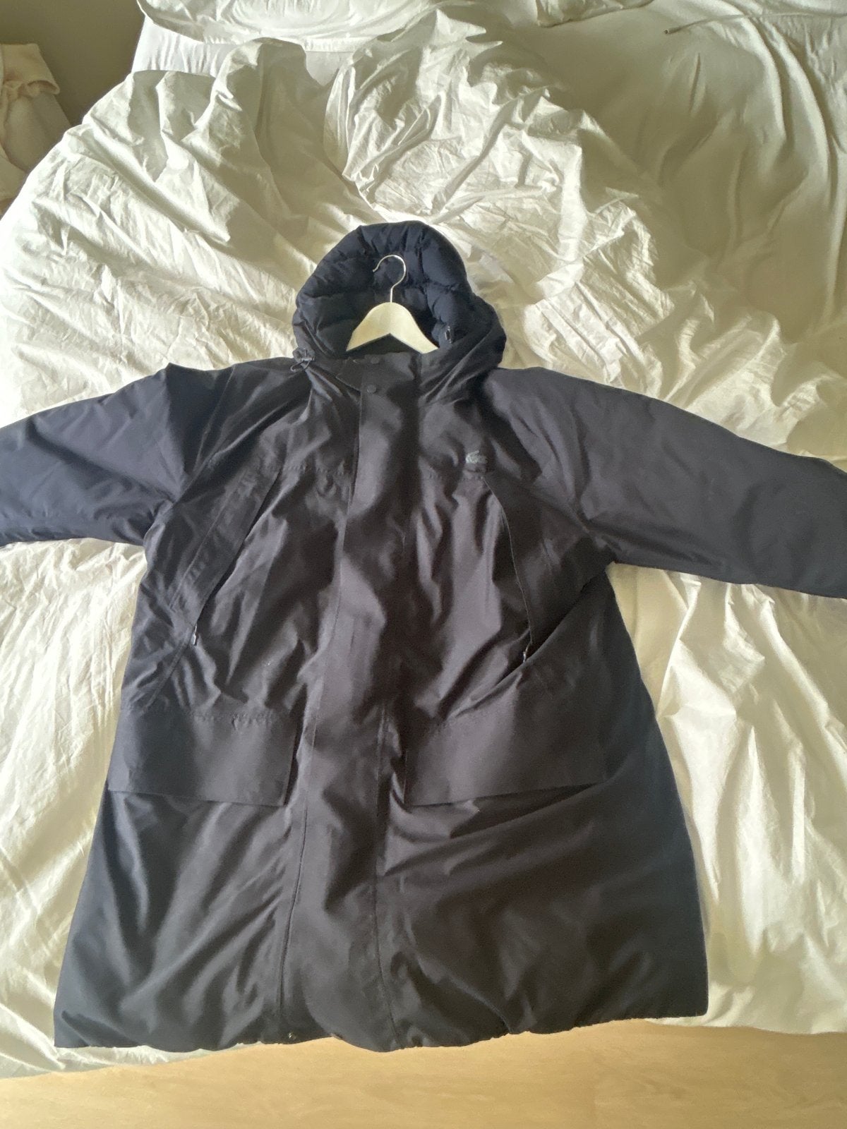 Lacoste donkerblauwe winterparka - Maat XL, Ophalen, Zo goed als nieuw, Maat 56/58 (XL), Blauw