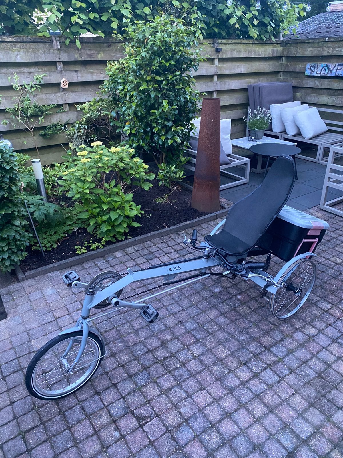 Grijze Sinner Ligfiets, Ophalen, Gebruikt, Velgrem