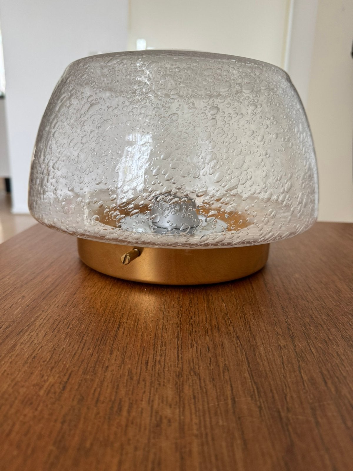 Prachtige Vintage Mid Century plafondlamp, Huis en Inrichting, Ophalen of Verzenden, Zo goed als nieuw, Glas, Vintage mid century
