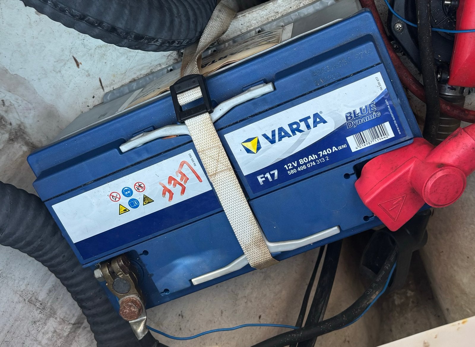 Gebruikte VARTA Blue Dynamic F17 12V 80Ah 740A accu, Ophalen, Gebruikt, Overige automerken