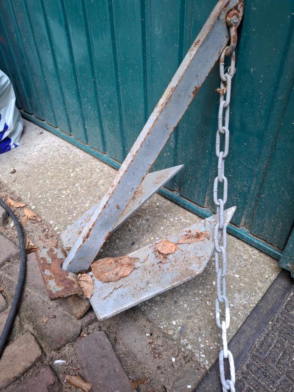 Gegalvaniseerd anker met ketting, Ophalen of Verzenden, Gebruikt, Overige typen