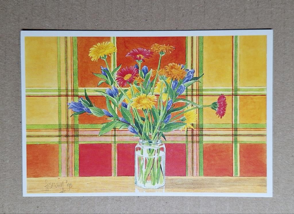 Francien van Westering - Bloemen in glazen pot, Verzamelen, Ophalen of Verzenden, 1980 tot heden, Ongelopen, Overige thema's