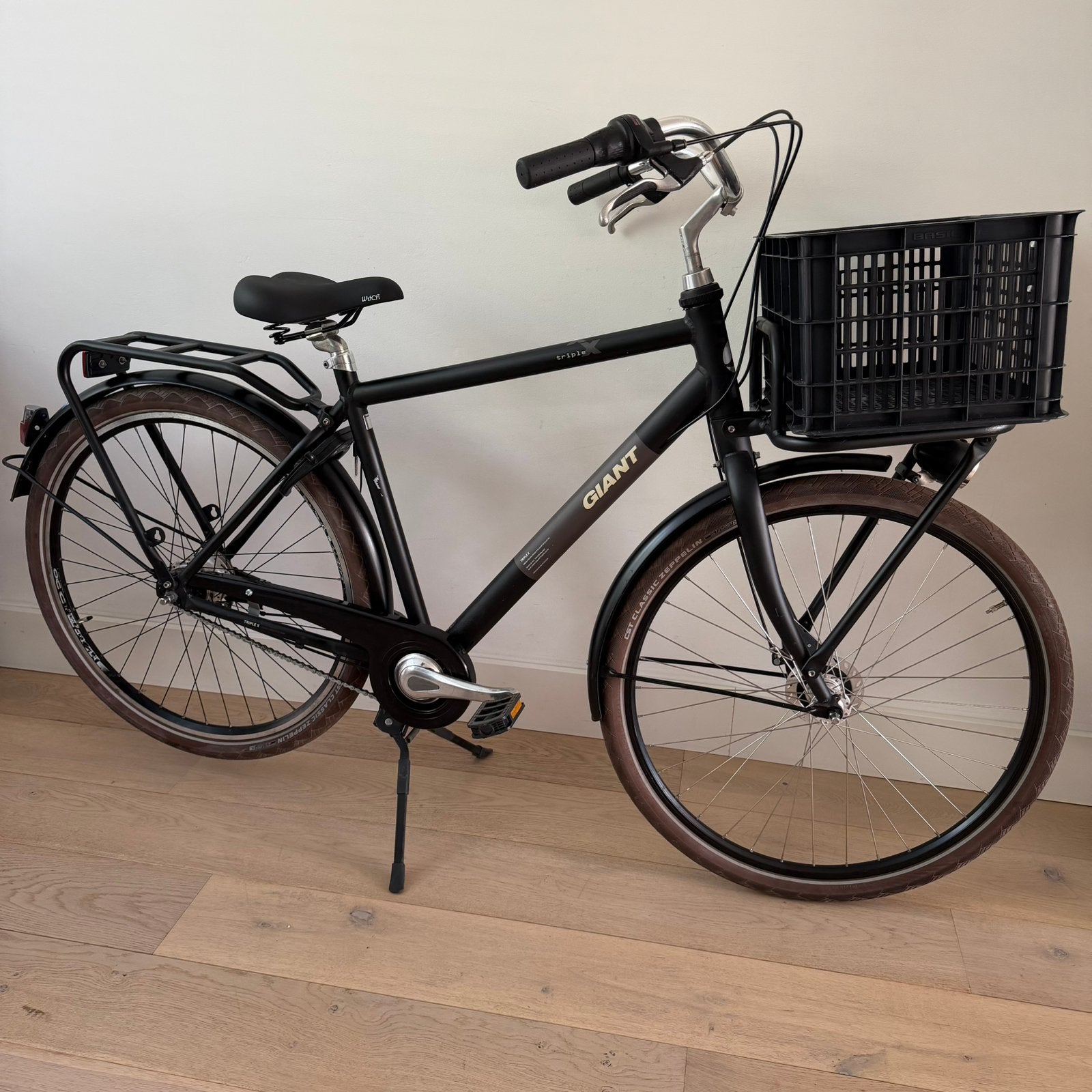 Giant Triple X herenfiets 28” mat zwart handremmen fiets, Ophalen, Versnellingen, Giant, Zo goed als nieuw
