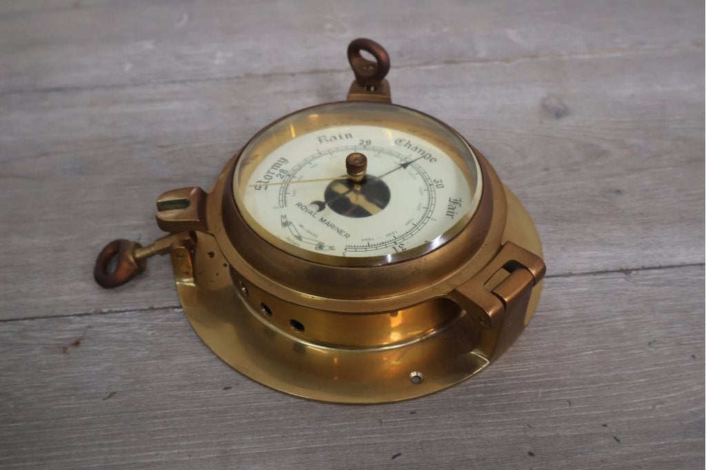 Vintage Koperen Scheepsbarometer - Royal Mariner, Ophalen of Verzenden