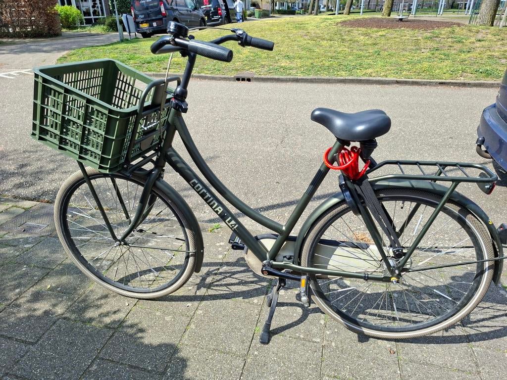 Cortina fiets mt 28 legergroen, Transport., 56 cm of meer, Ophalen, Zo goed als nieuw