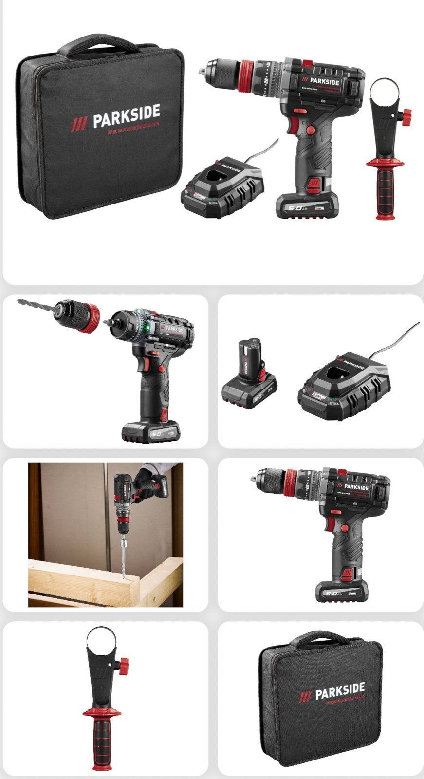 Parkside Performance 12V schroefboormachine, 600 watt of meer, Ophalen of Verzenden, Klopboormechanisme, Zo goed als nieuw