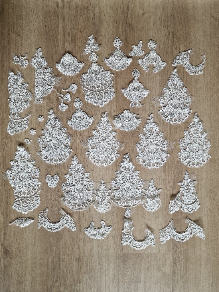 kantstukken los met kralen doop/trouw/hobby diy, Verzenden, Nieuw, Kant