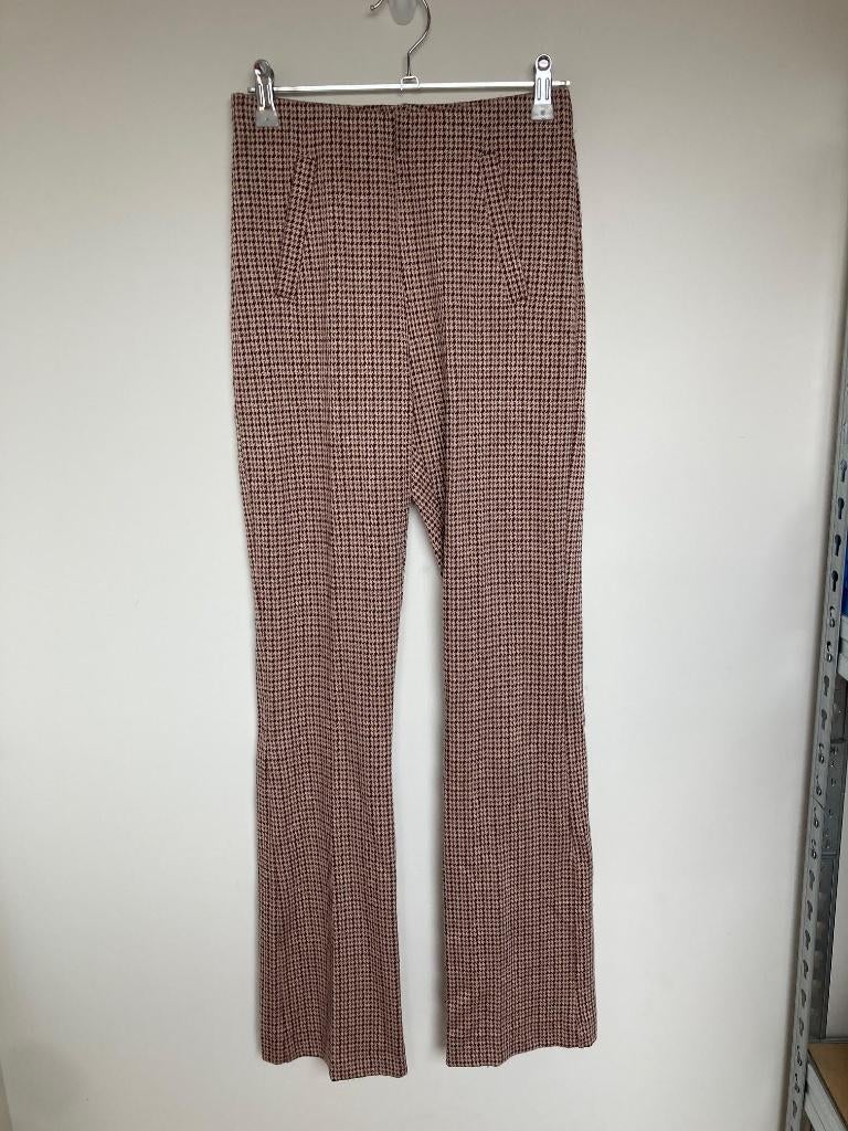 No Man’s Land land pied de poule flare broek xs stretch, No man's land GMBH, Zwart, Ophalen of Verzenden, Zo goed als nieuw