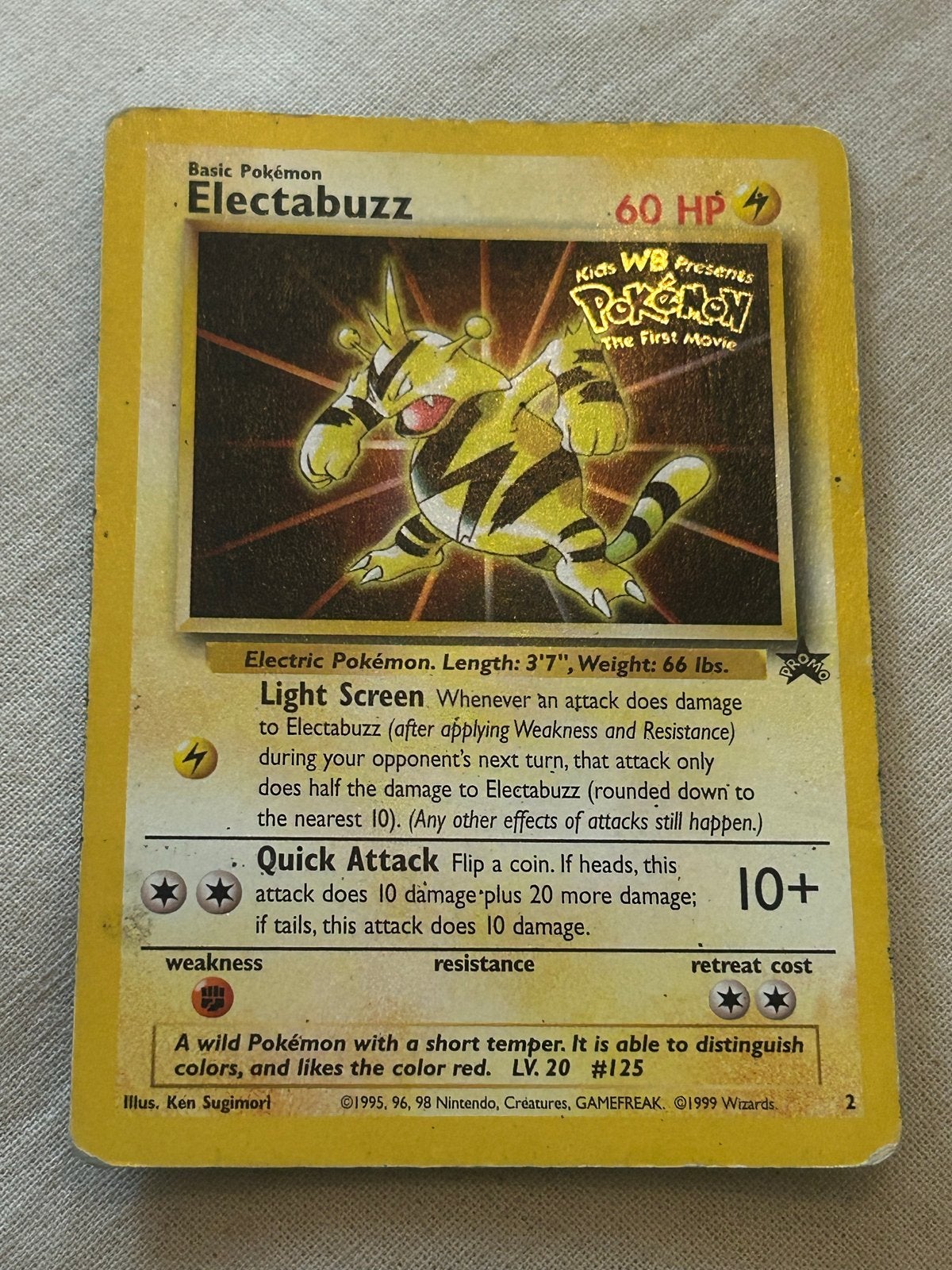Pokémon Electabuzz The First Movie Promo Kaart, Verzenden, Gebruikt, Losse kaart