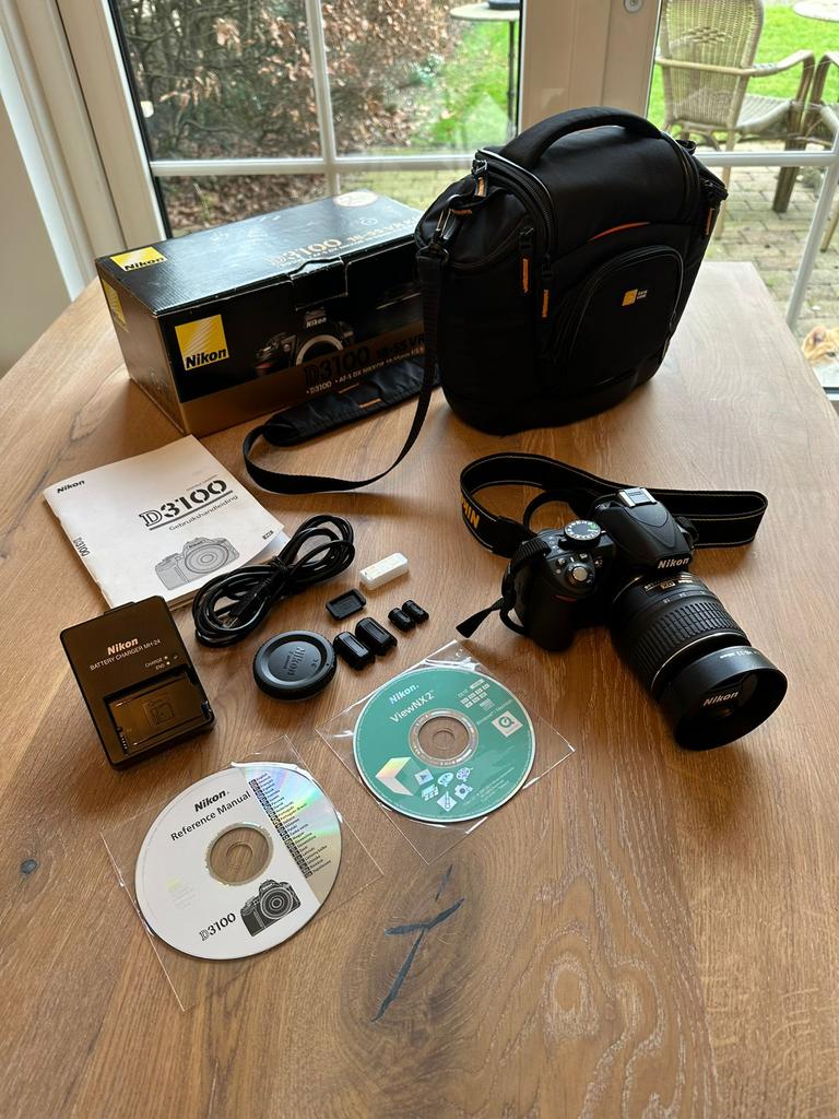 Nikon D3100  spiegelreflexcamera 18-55 mm lens met tas., Ophalen, Spiegelreflex, Zo goed als nieuw, Nikon