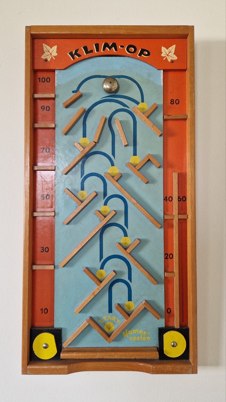 Vintage Homans Spelen Klim-Op Flipperkast Spel Hout, Ophalen of Verzenden, Jongen of Meisje