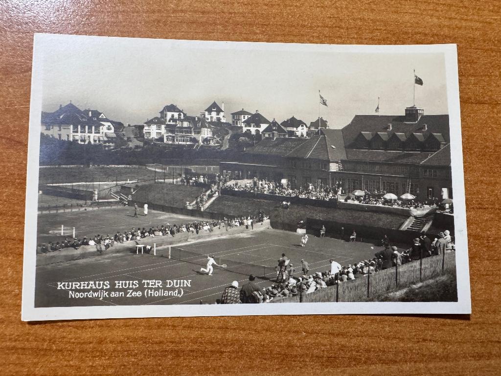 soort fotokaart Noordwijk tennis wedstrijd Huis ter Duin, Verzenden, 1920 tot 1940, Ongelopen, Zuid-Holland