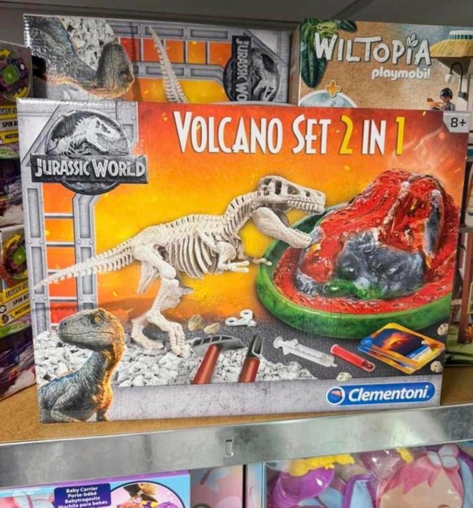 Clementoni Jurassic Park 2 II Volcano speelgoed set + T-Rex, Nieuw, Ophalen of Verzenden, H, H