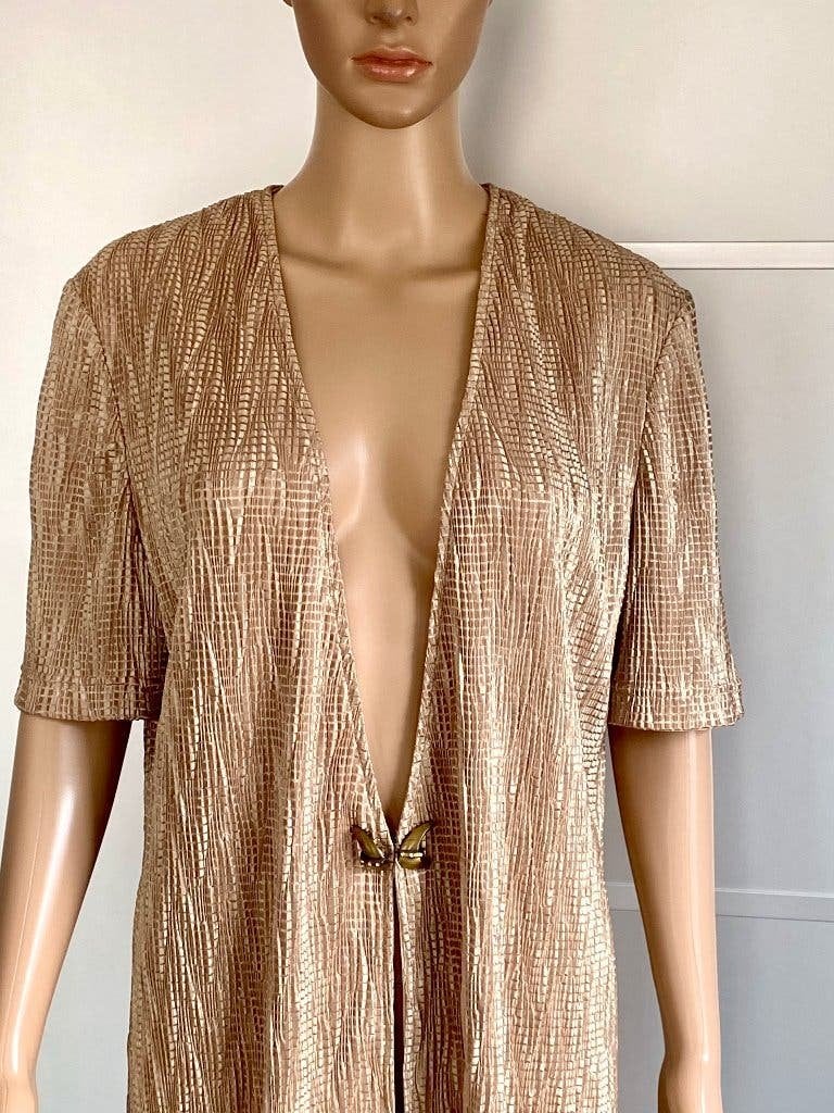 J106 Joseph Ribkoff: maat 40/42=M lang vest feest beige/goud, Kleding | Dames, Maat 38/40 (M), Beige, Joseph Ribkoff, Ophalen of Verzenden