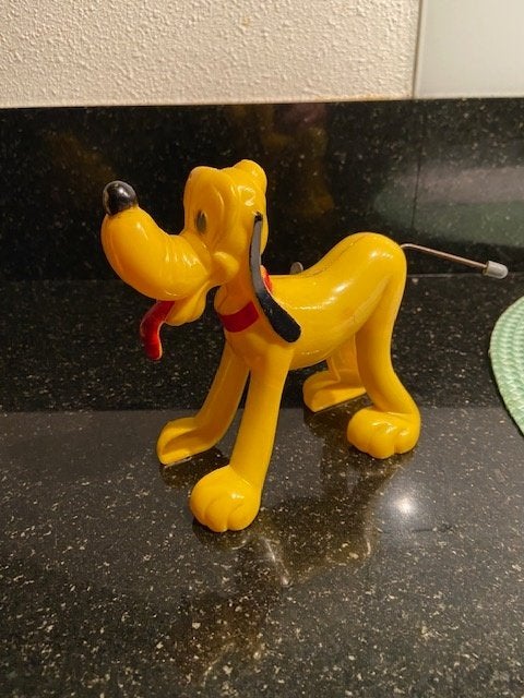 Vintage Disney speelgoed Pluto windup kunststof '60, Antiek en Kunst, Ophalen of Verzenden