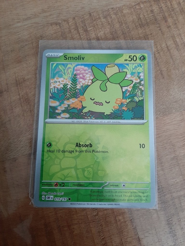 Smoliv #19, Reverse Holo, Pokemon Obsidian Flames, Ophalen of Verzenden, Nieuw, Losse kaart