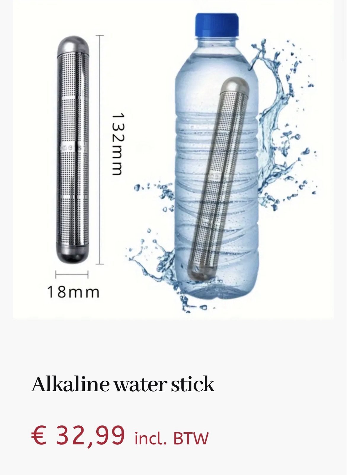 Alkaline water stick - Maak je eigen alkalisch water, Ophalen of Verzenden, Zo goed als nieuw