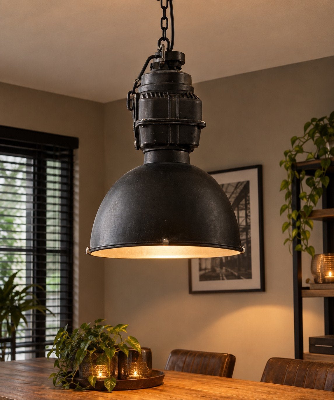 Grote Industriële Hanglamp Kwantum Hangar (Mat Zwart / Fabri, Ophalen