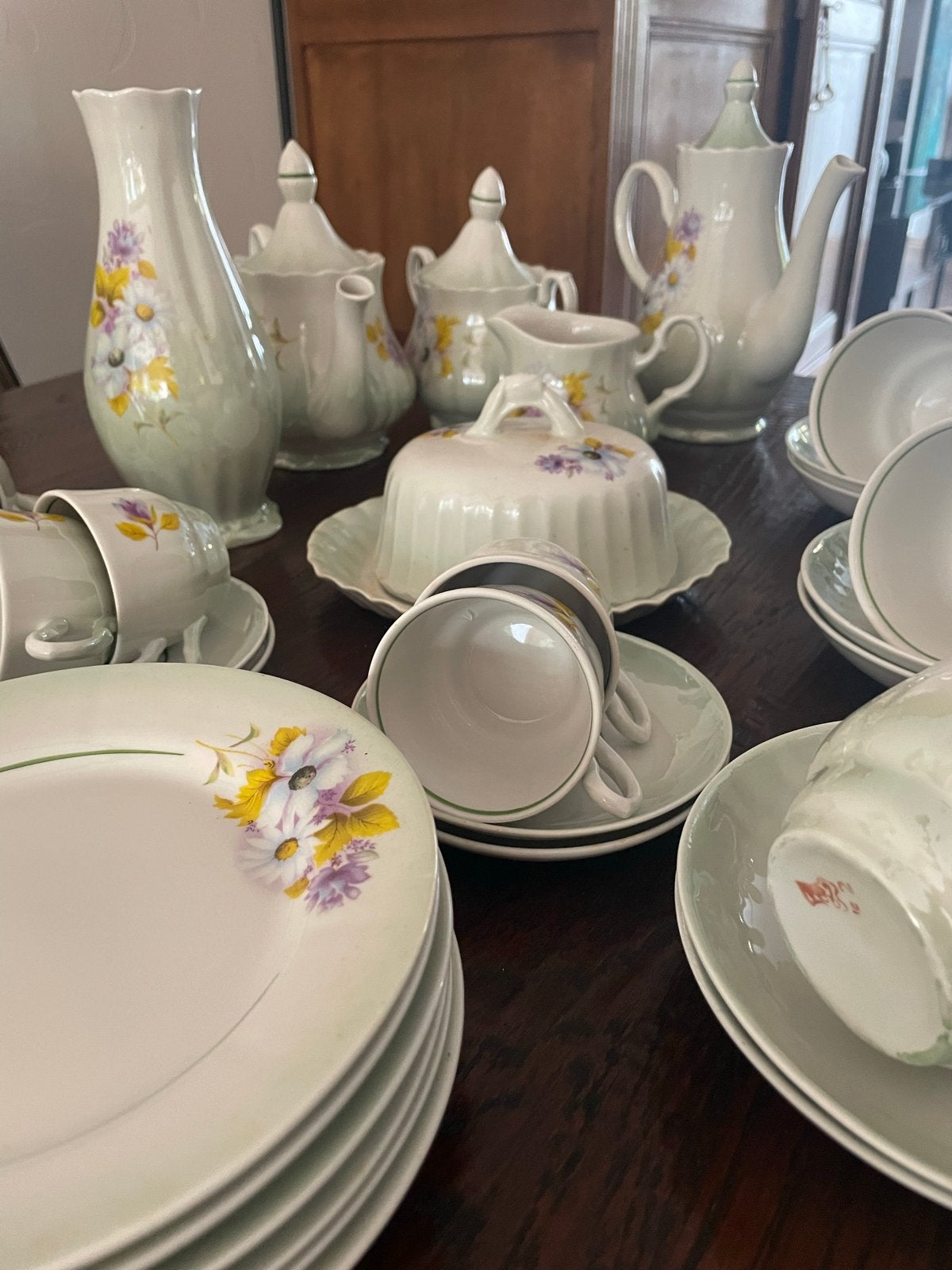 Vintage Porseleinen Servies met Bloemmotief, Ophalen of Verzenden